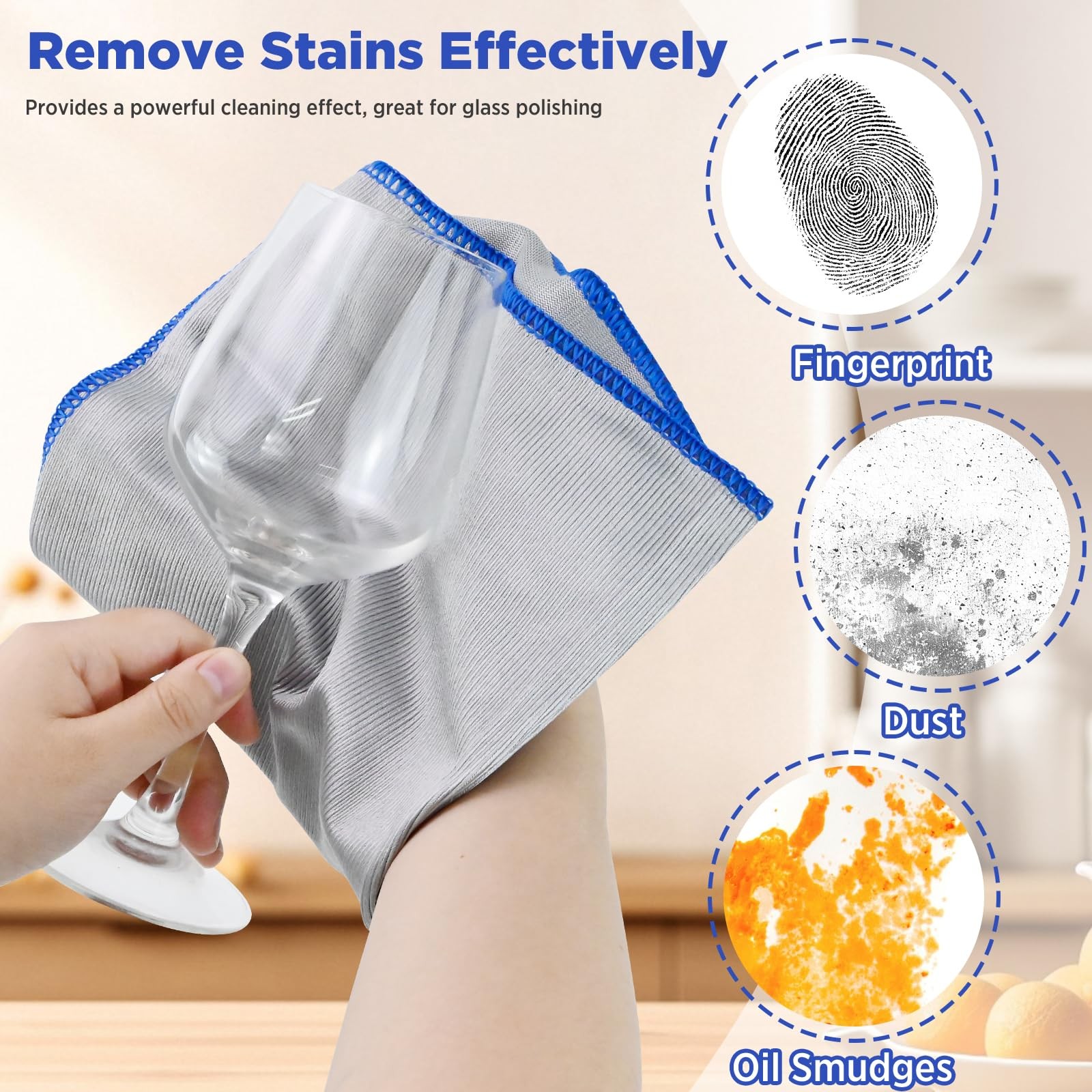 Puomue 12 Pack Microfiber Glass Cleaning 13.8” X 10.8″, Sliver-multicolor