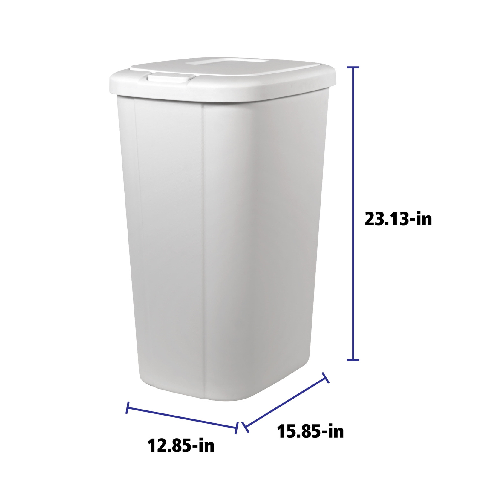 13.3 Gallon Trash Can, Plastic Touch Top Kitchen Trash Can, White，NEW!!!