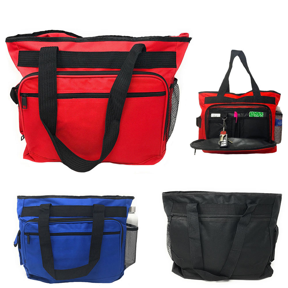 Large Tote Bags For Shopping Grocery Work Travel School W/ Organizer 16×14″
