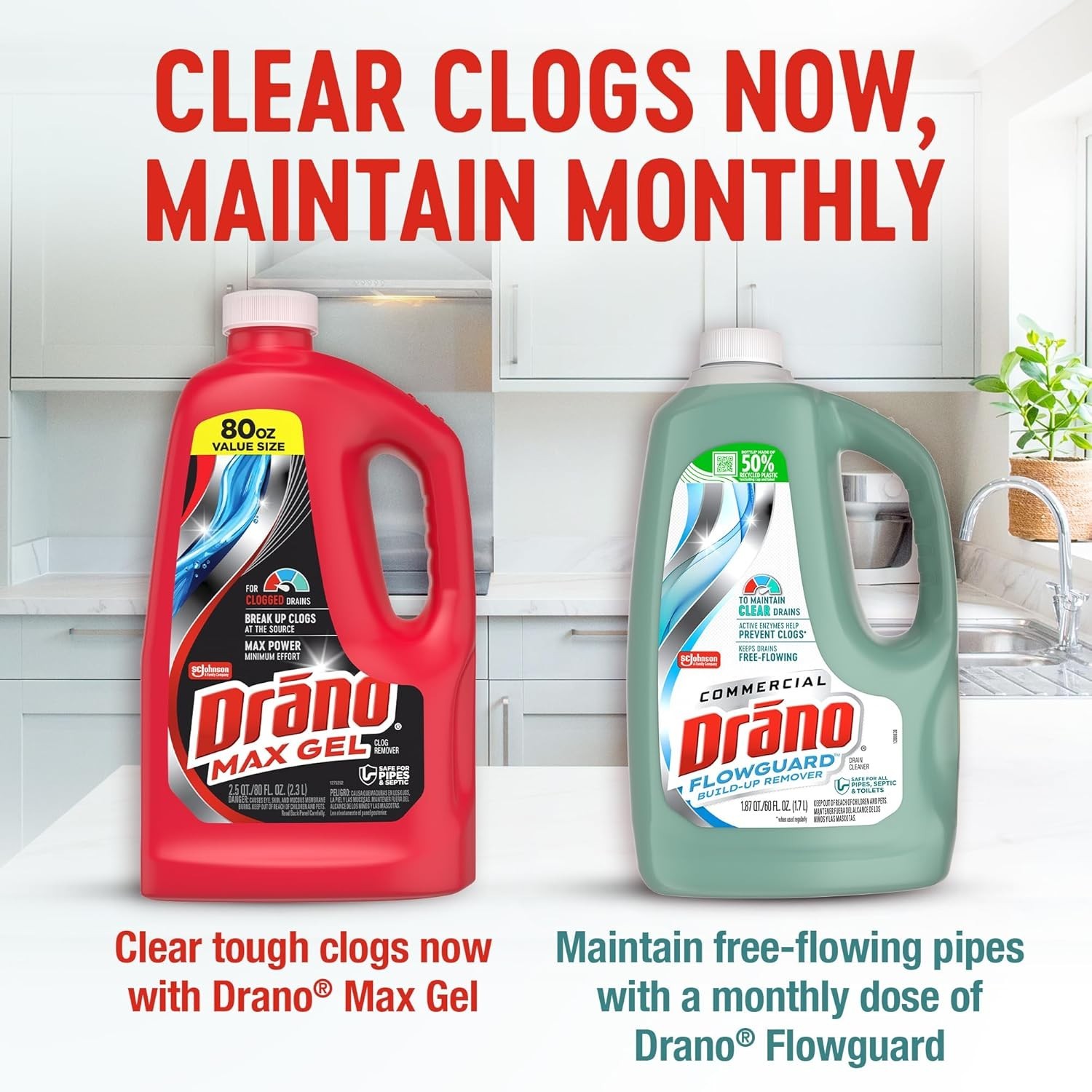 Drano Max Gel Drain Clog Remover & Cleaner, Fast-Acting to Unclog Standing Water
