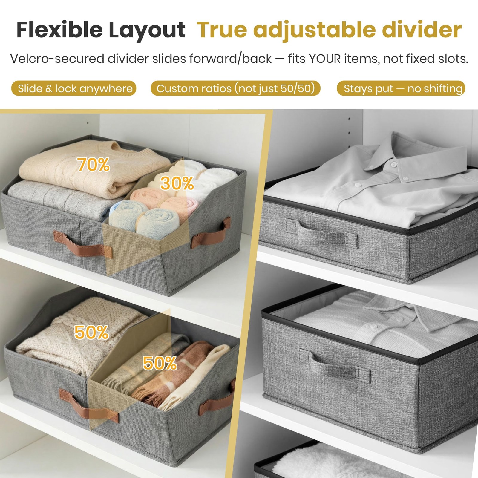 HOMELUX THEORY Light Gray Medium Bin 3pc
