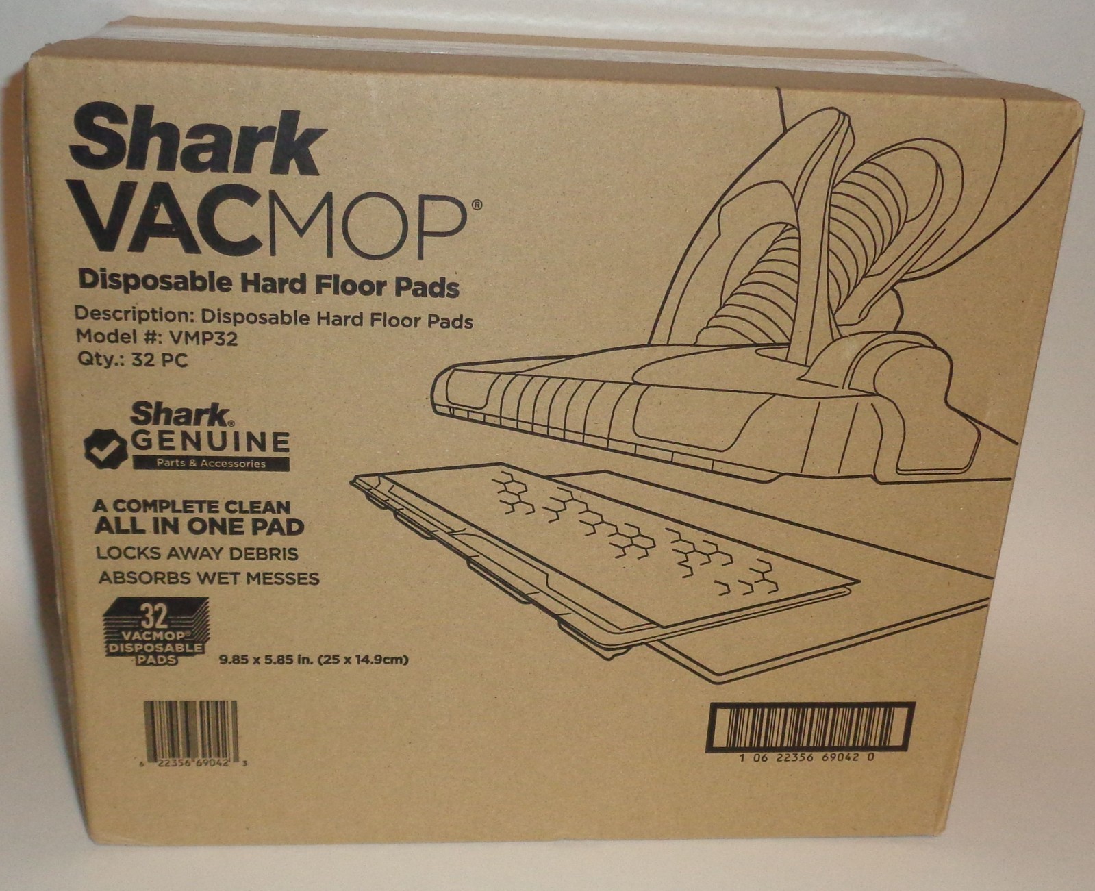 Vacmop Disposable Hard Floor Pad Refills – 32 Count for All Sealed Floors