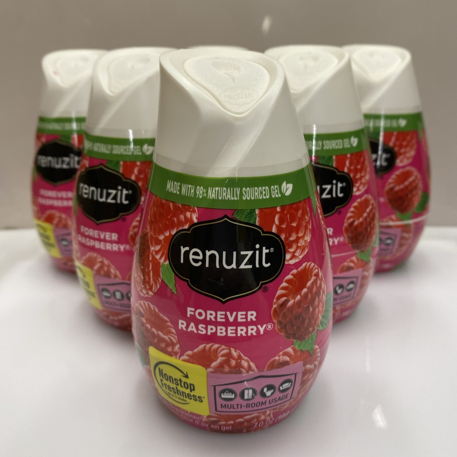 Renuzit Adjustable 7oz Air Freshener Gel | Forever Raspberry | 6 Count