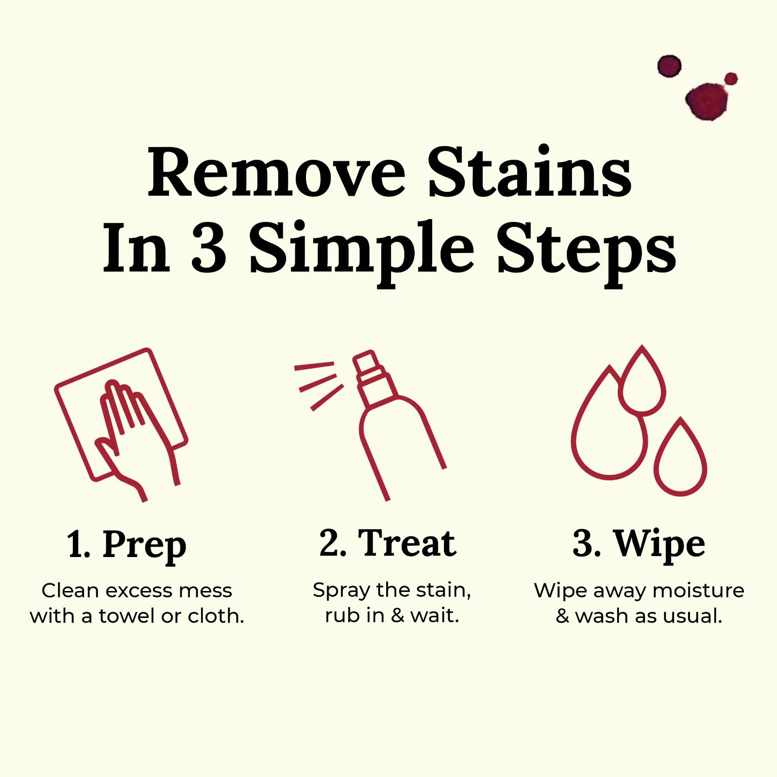Wine Stain Remover Spray – Laundry & Carpet Cleaner – EPA Safer Choice – 4 Fl Oz