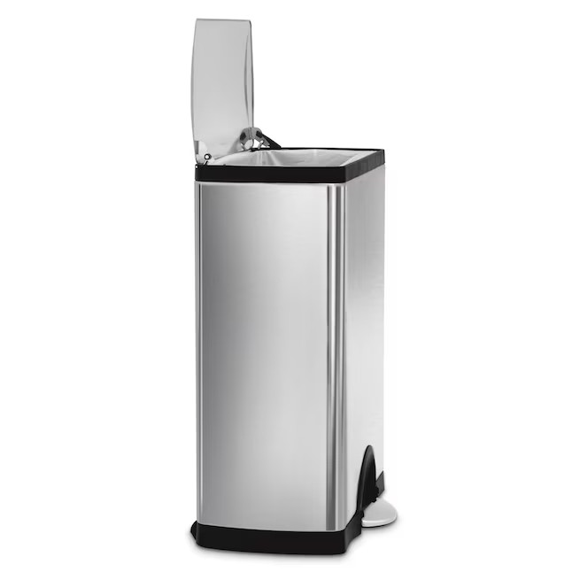 simplehuman 50L 13 Gal Rectangular Step Trash Can Soft Close Brushed Steel