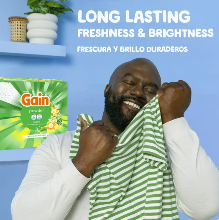 2 Box Gain Powder Laundry Detergent, Original Scent, 123 oz, 133 Loads Box