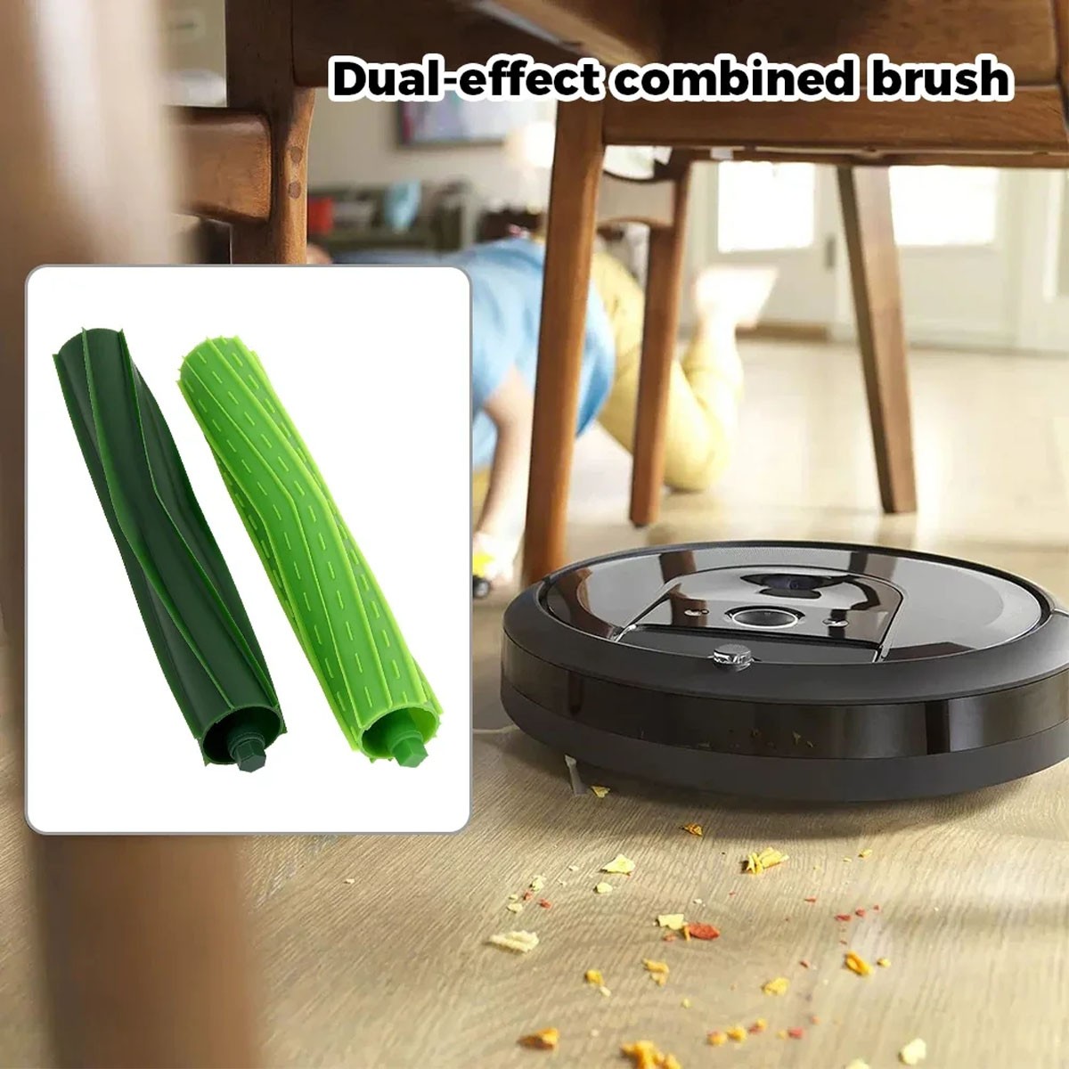 4 Sets Replacement Rubber Roller Brushes for iRobot Roomba E & I & J Series i7