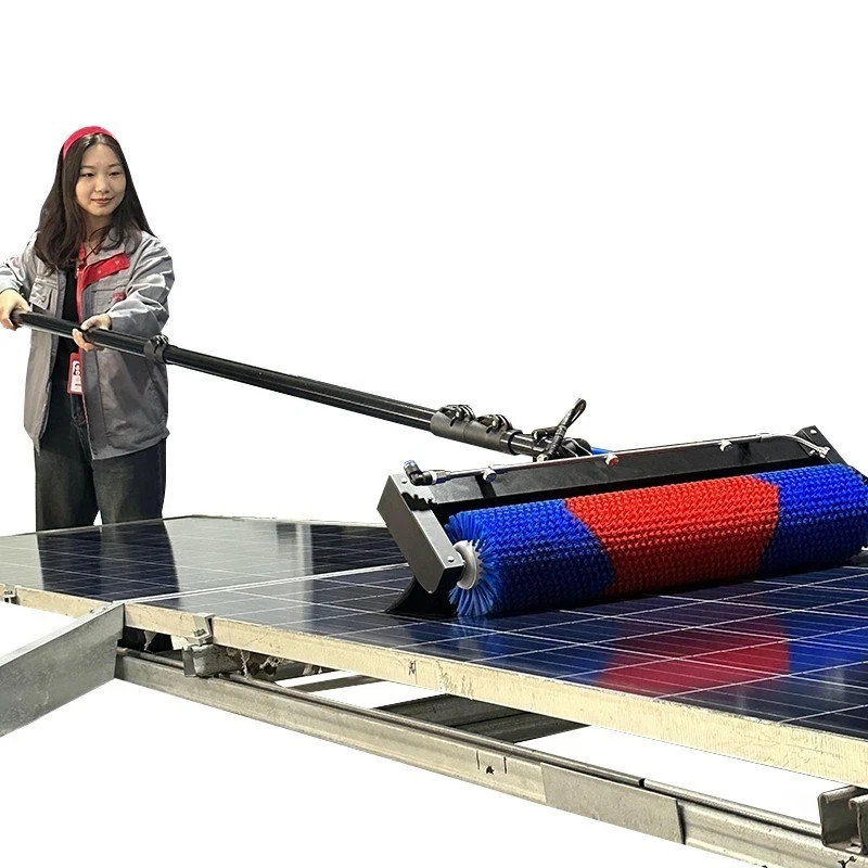 Professional Solar Panel Cleaning Brush,400RPM,Water-Fed System,AC/DC Power