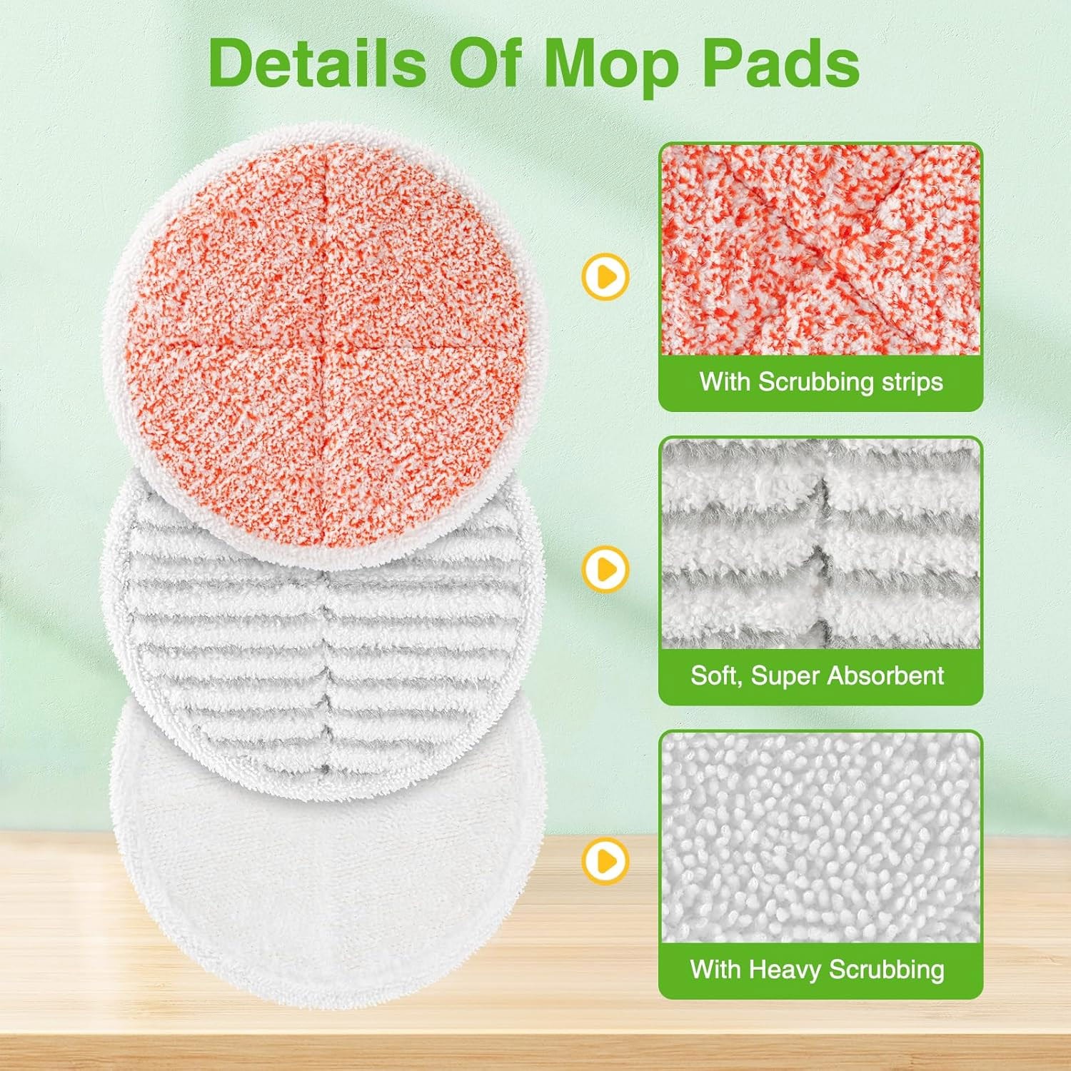 For Bissell Spinwave Mop Pads # 1611298 fits 2039, 20391, 20395, 2124, 2039A