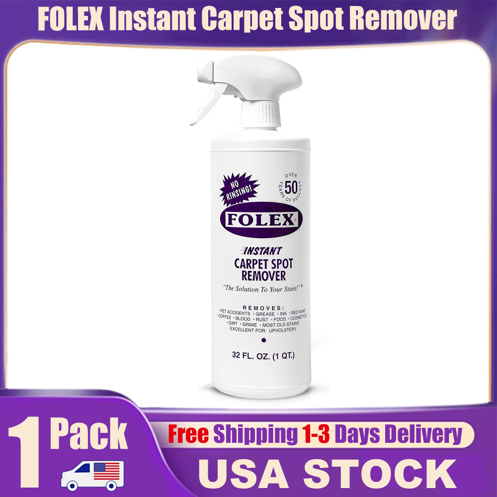 FOLEX 32oz Carpet Spot Remover for Pet & Food Stains, With Cleaning Cloth