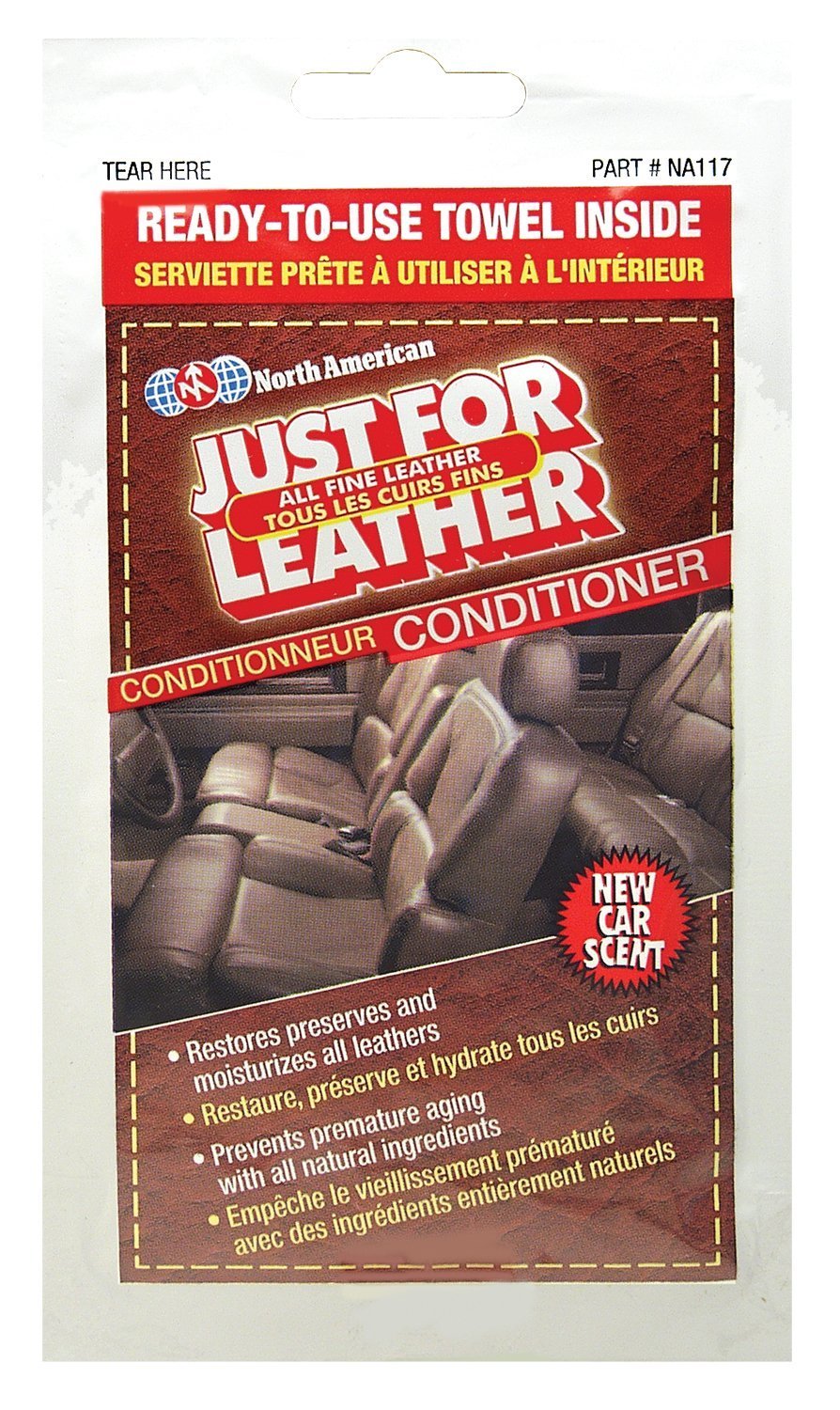 Blue Magic Just for Leather Conditioner Towel, Restores Preserves & Moisturizes