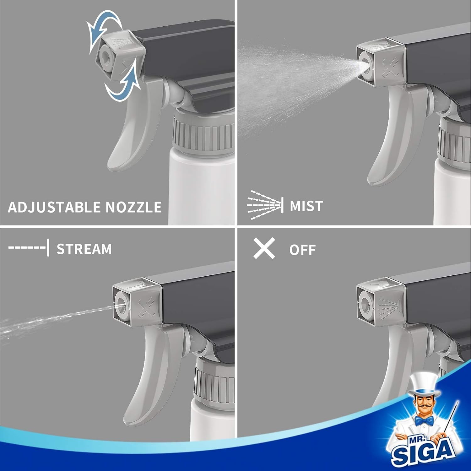 24 oz Empty Plastic Spray Bottles for Cleaning Solutions, Heavy Duty Househol…