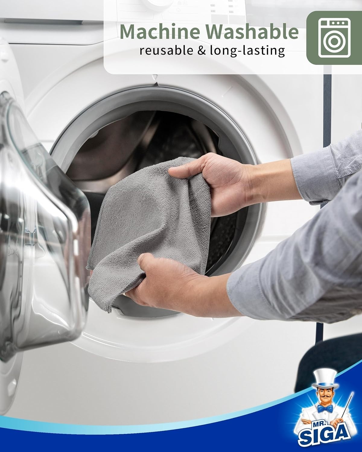 Reusable Microfiber Cloths in Gray – 15-Pack, Perfect for Streak-Free Cleaning