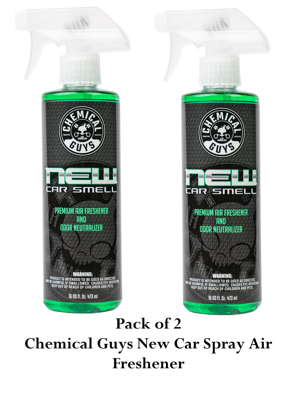 Chemical Guys New Car Smell Scent Air Freshener & Odour Eliminator 16oz (2 Pack)