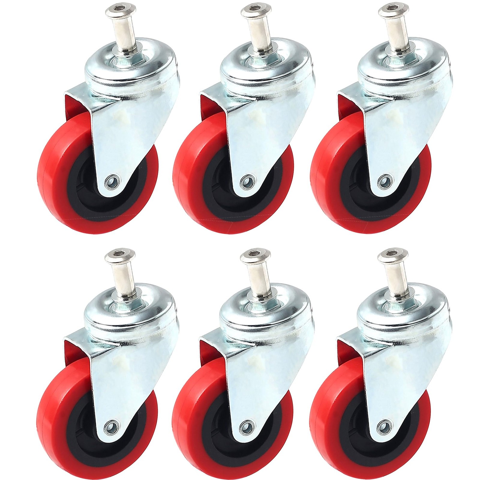 Swivel Caster Wheel 2.5″ X 3/4″ Heavy-Duty 85 Lbs Load – 6 Pack for Creeper Cart