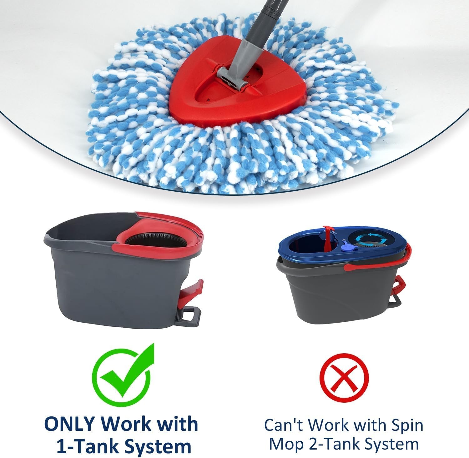 O-Cedar Genuine Replacement Mop Base Part for EasyWring Spin Mop, Not Compatible