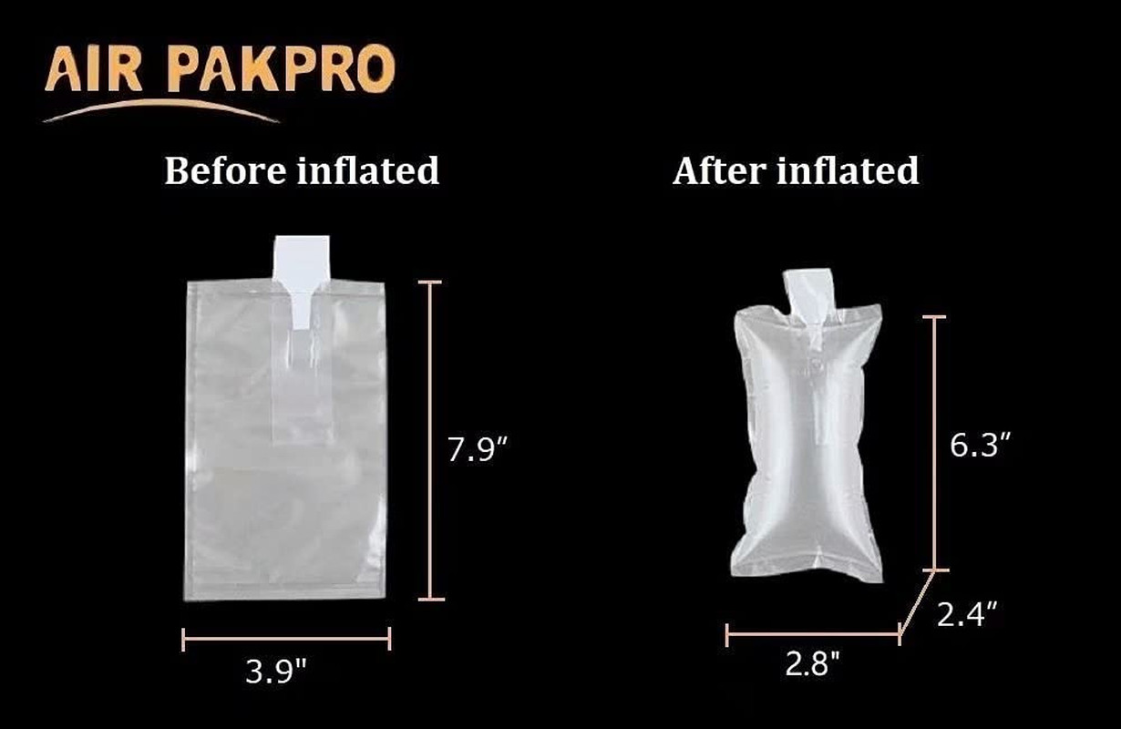 （100 Pack + Free Hand Pump ） 3.9×7.9 Clear Plastic Inflatable Air Packaging Bags