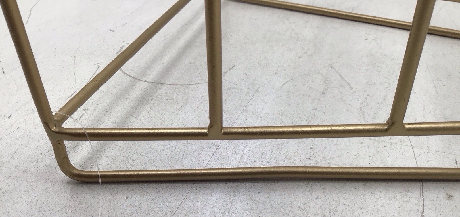 Square Metal Magazine Rack In Gold Finish – Small Defects