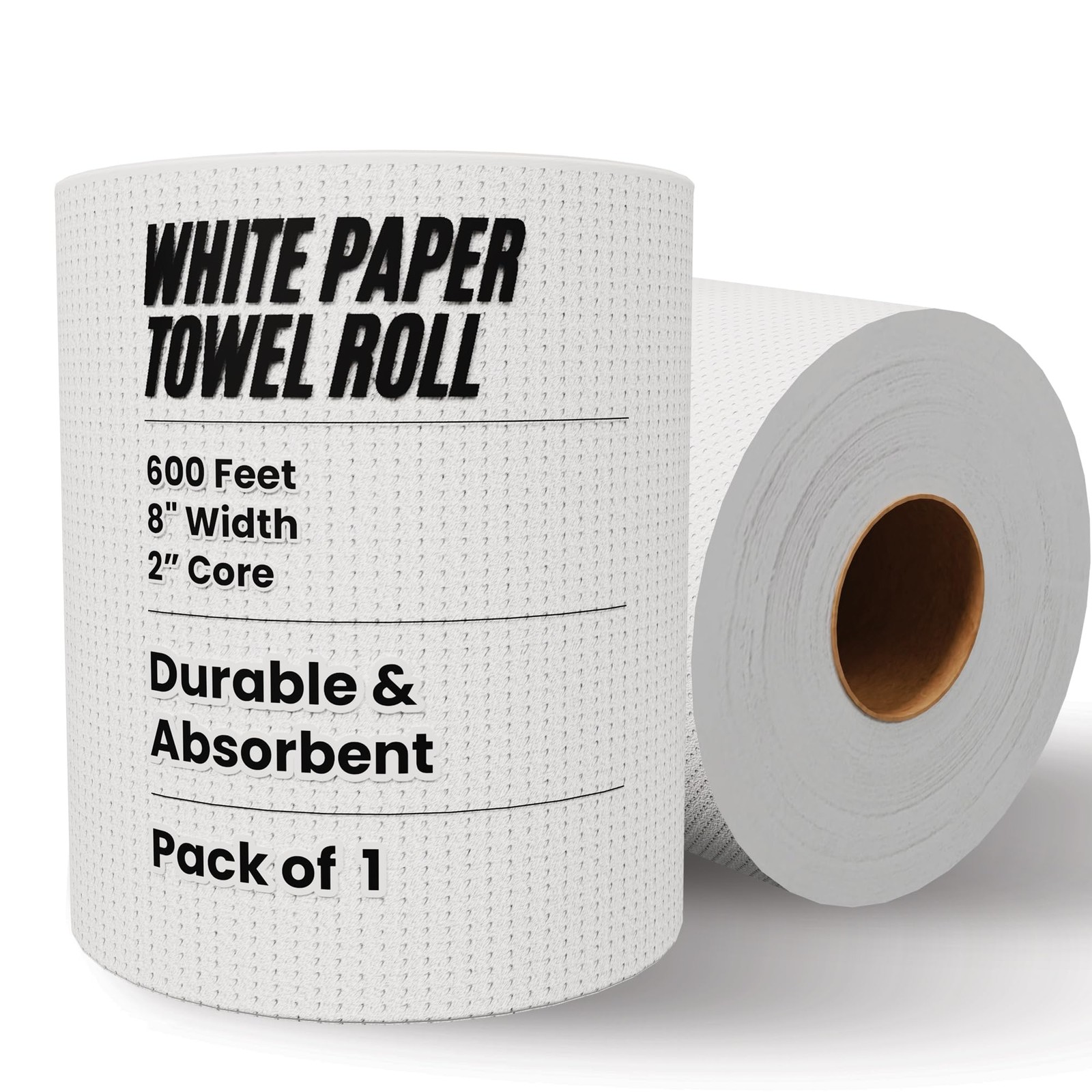 Restaurantware-Paper Towel Roll 600′ x 1 Long Paper 1 Count, White