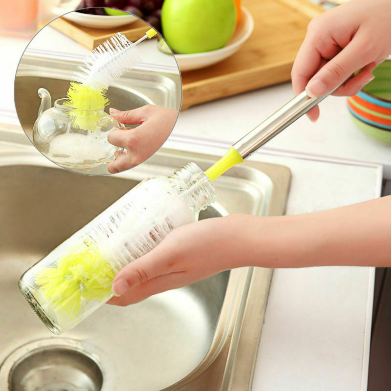 New Bendable Long-handled Brush Bottle Cup Cleaning Brush Scrubbing Cleaner Pot