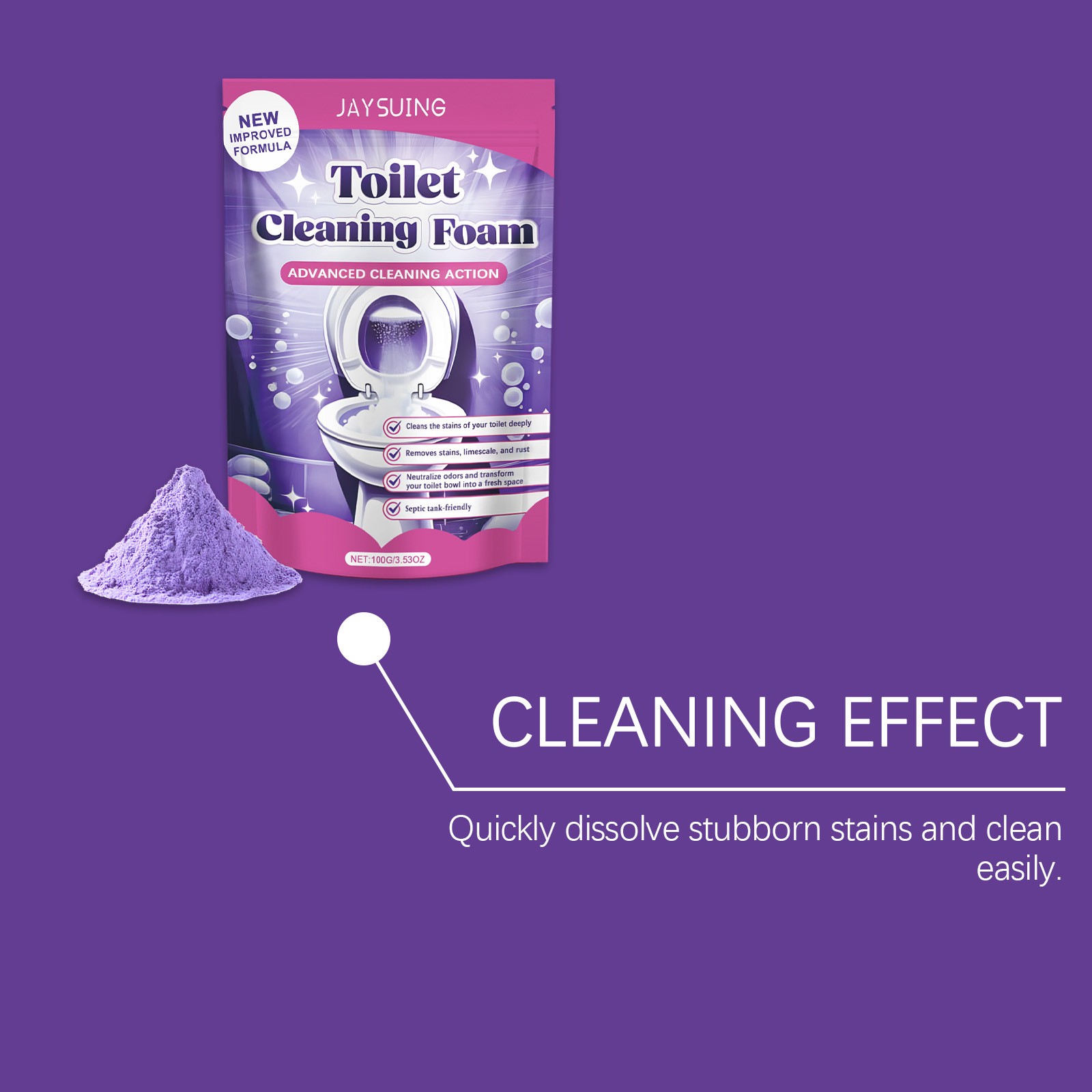 1~5 Bags Fizzclean Toilet Foam Cleaner, Toilet Cleaning Foam Insta-Action 100g