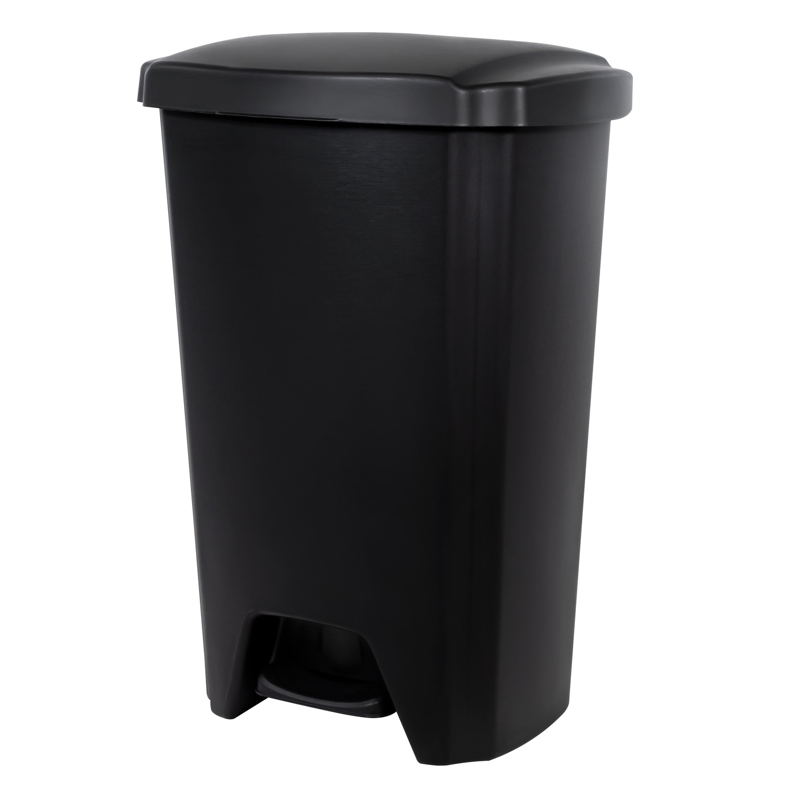 Black,12.1 Gallon Trash Can, Plastic Step On Kitchen Trash Can,