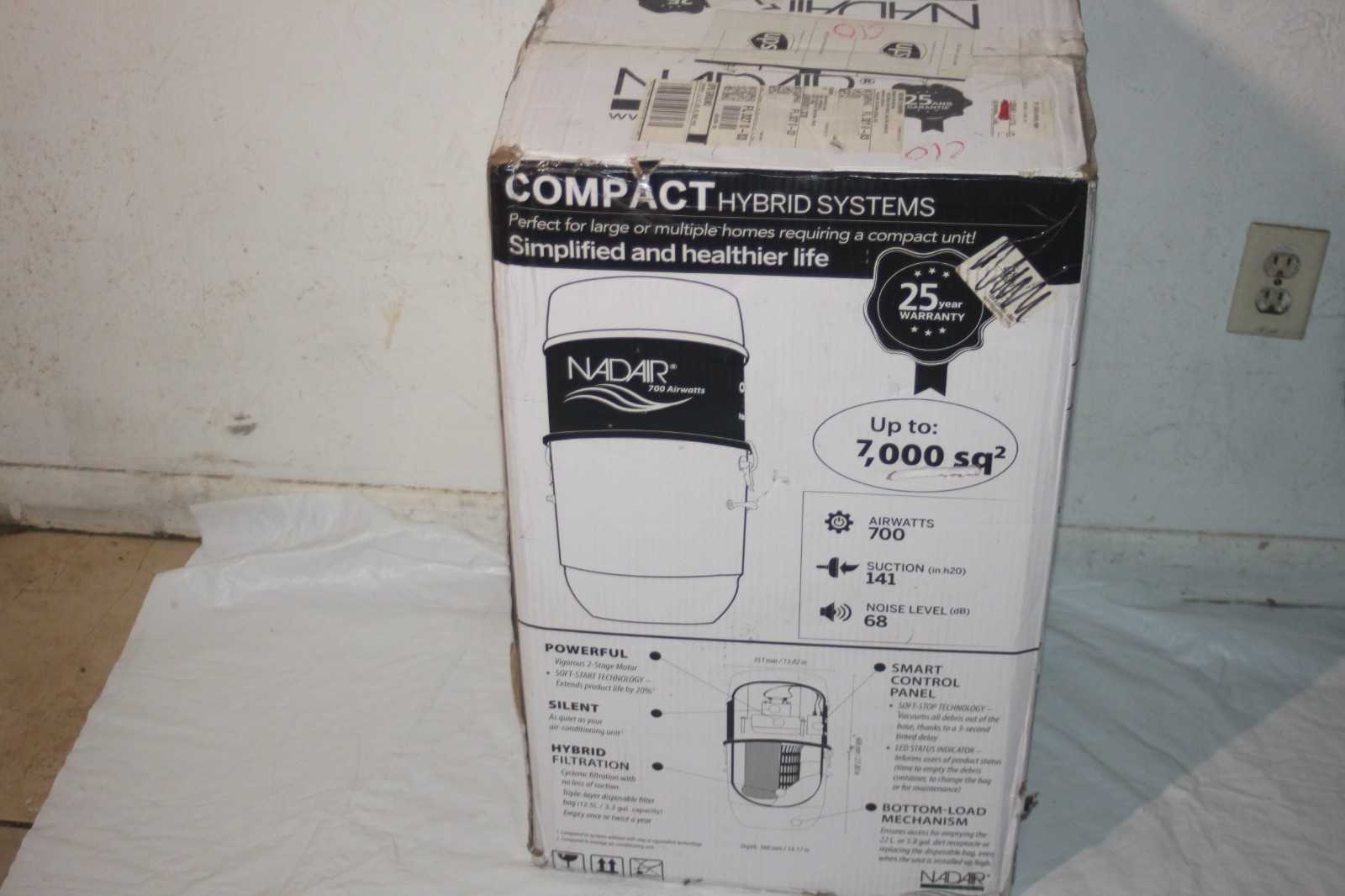 Nadair NADAIR-700-AL-22 700 AW Compact and Powerful Central Vacuum, Hybrid (MINT
