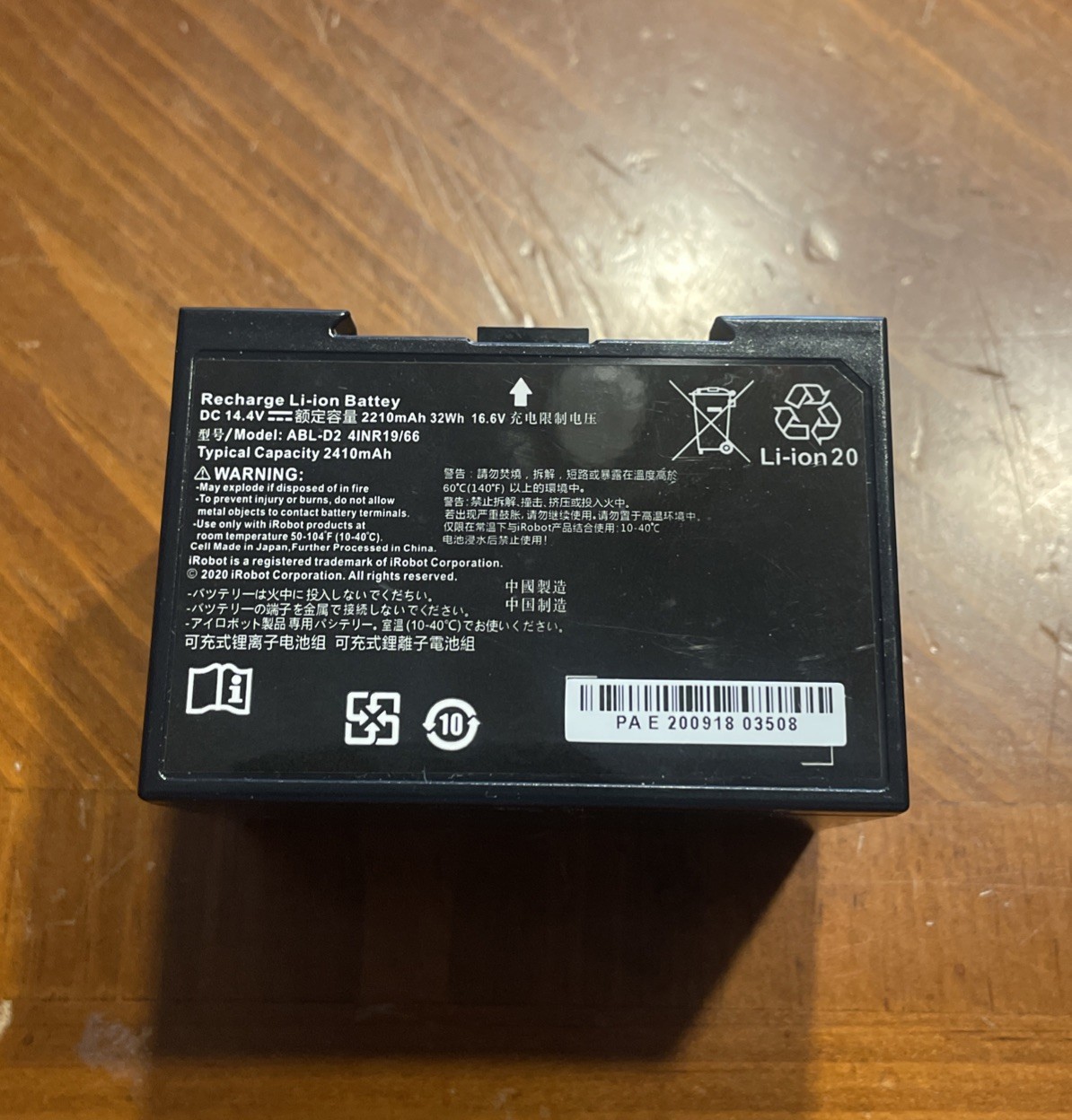 Genuine OEM ABL-D2 Battery for iRobot Roomba j5 j6 j7 i1 i3 i4 i5 i7 i8+ e5