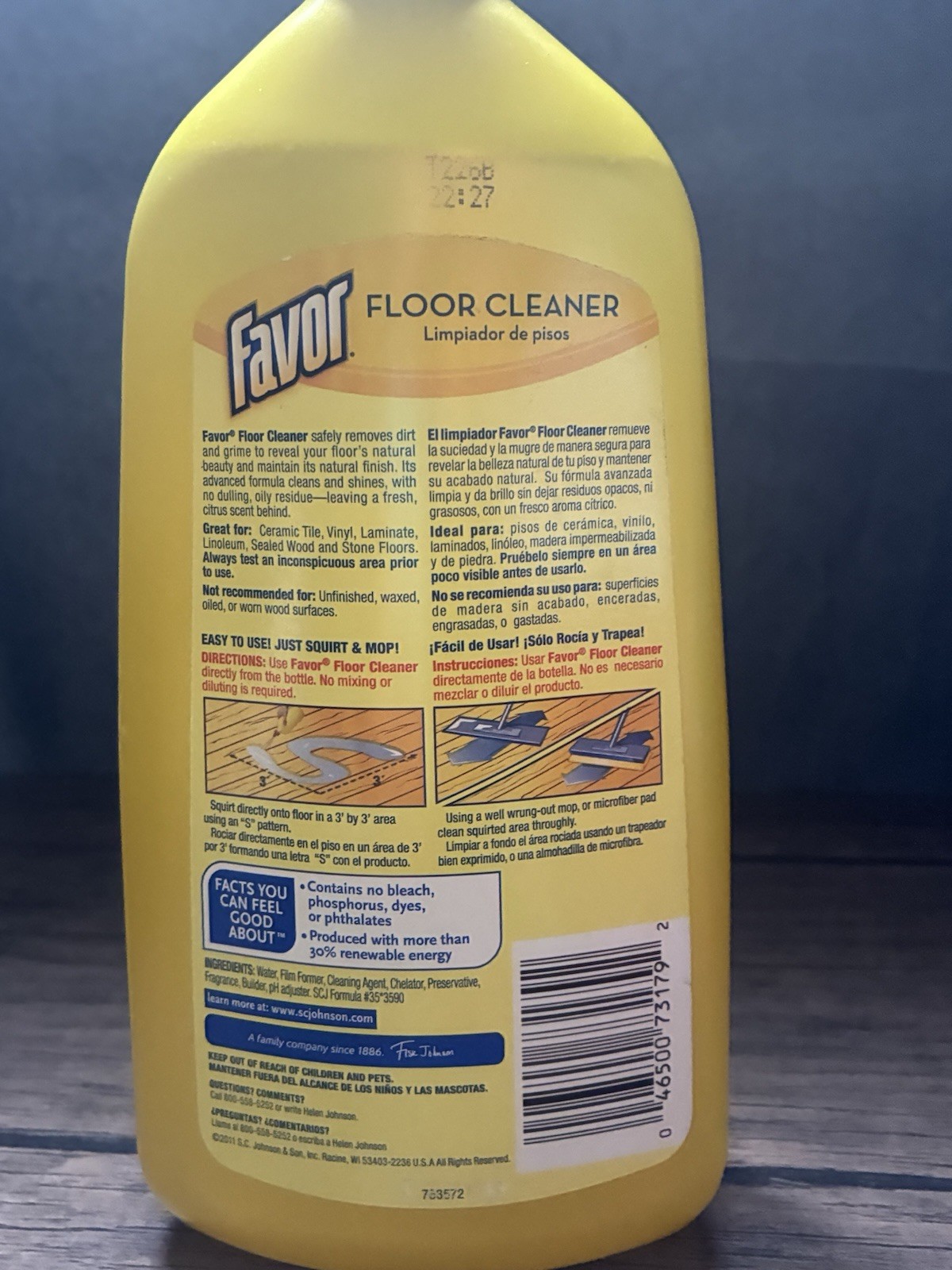 Favor Squirt Mop Cleaner Citrus Scent-27 Fl. Oz. by SC Johnson New