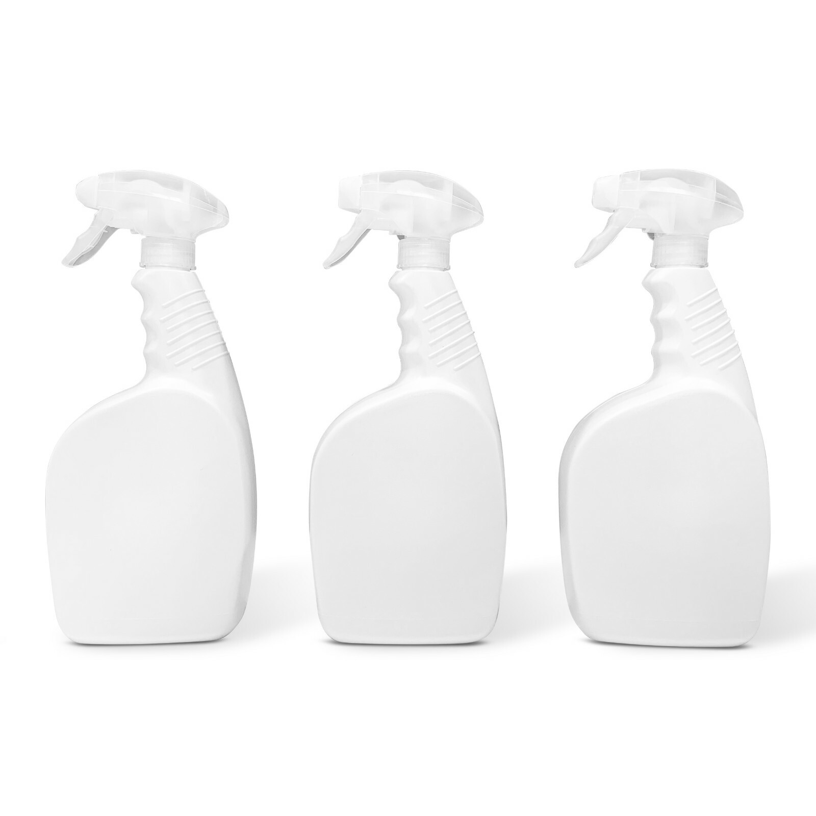 32 oz Plastic Spray Bottle 3 Pack White HDPE Chemical Resistant Bleach Cleaner