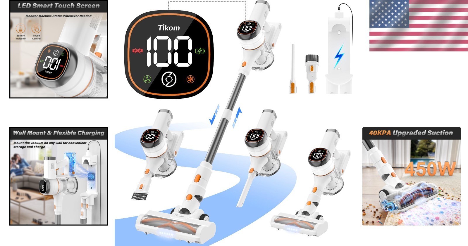 V500 Cordless Vacuum Cleaner Anti-Tangle Lightweight