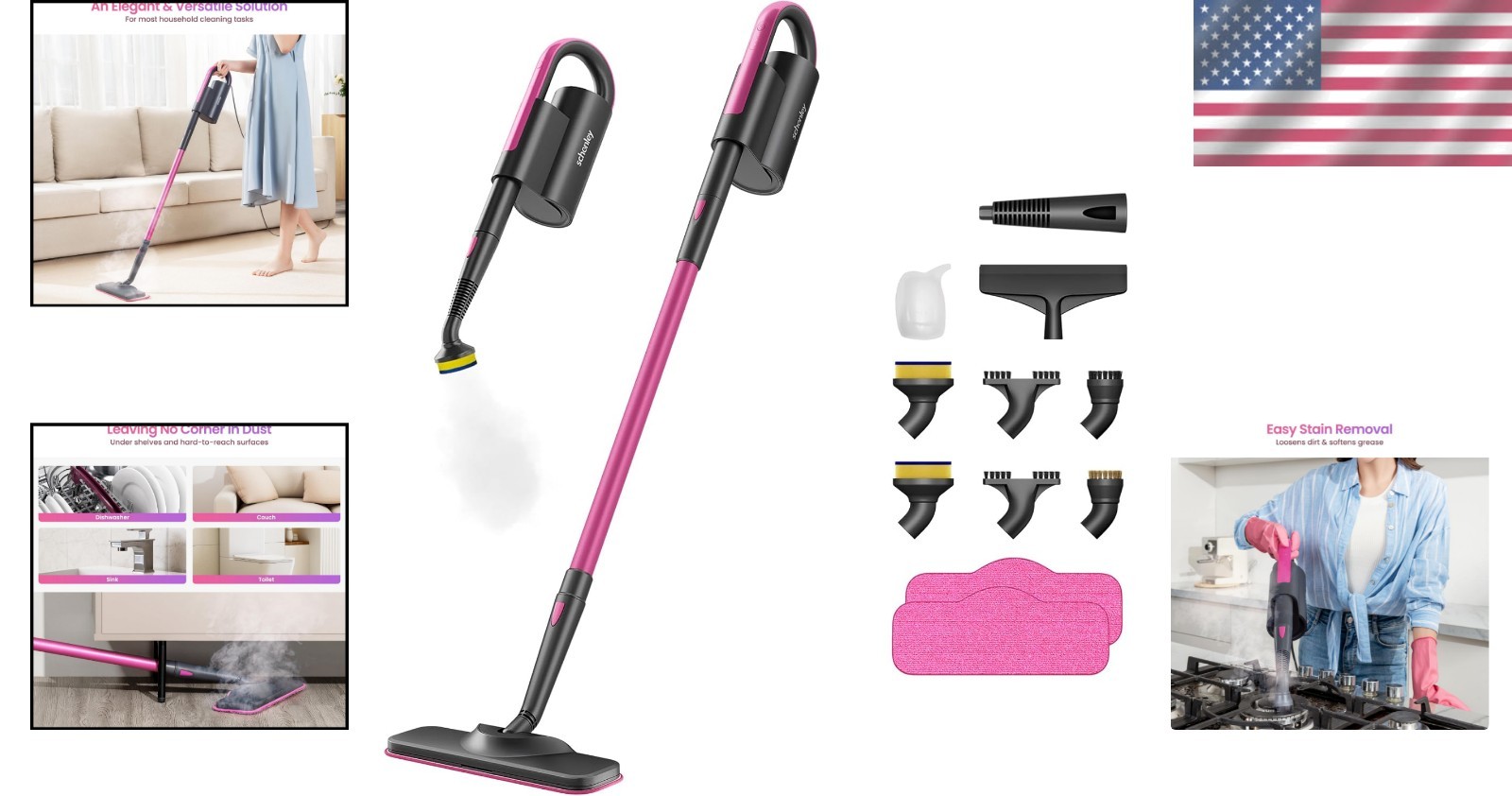 Rapid Heat Up Steam Mop for Hardwood, Tile & More – Effortless Cleaning Routine