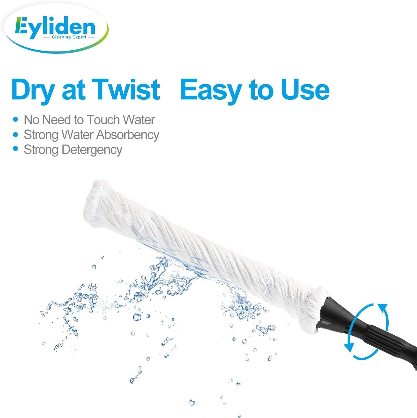 Twist Mop with 2 Reusable Microfiber Heads – Clean Floors Easily & Efficiently