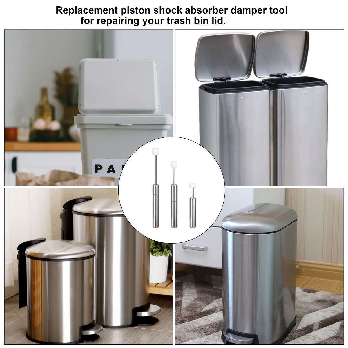 Trash Can Damper/Piston with Lid Replacement Ideal for Kitchen,1.98″/2.93″/3.56″