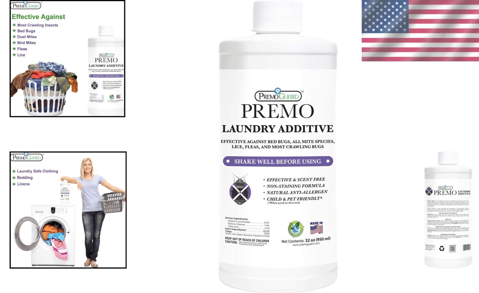 Effective Non-Toxic 32 oz Bed Bug & Mite Laundry Detergent for Safe Cleaning