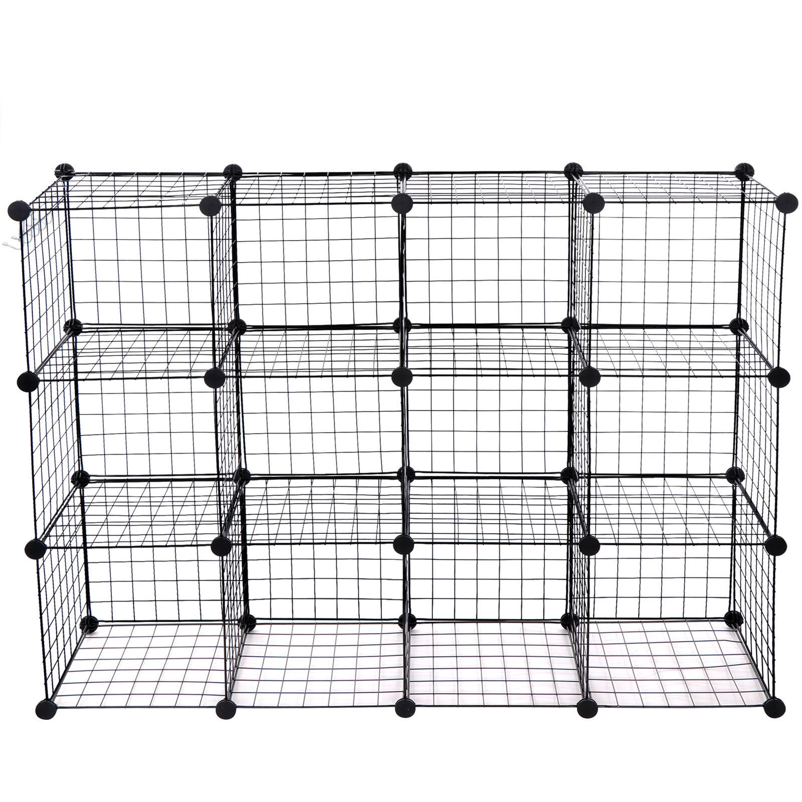12-Cube Wire Cube Storage Organizer Shelving Wire Shelves Rack Modular Bookshelf