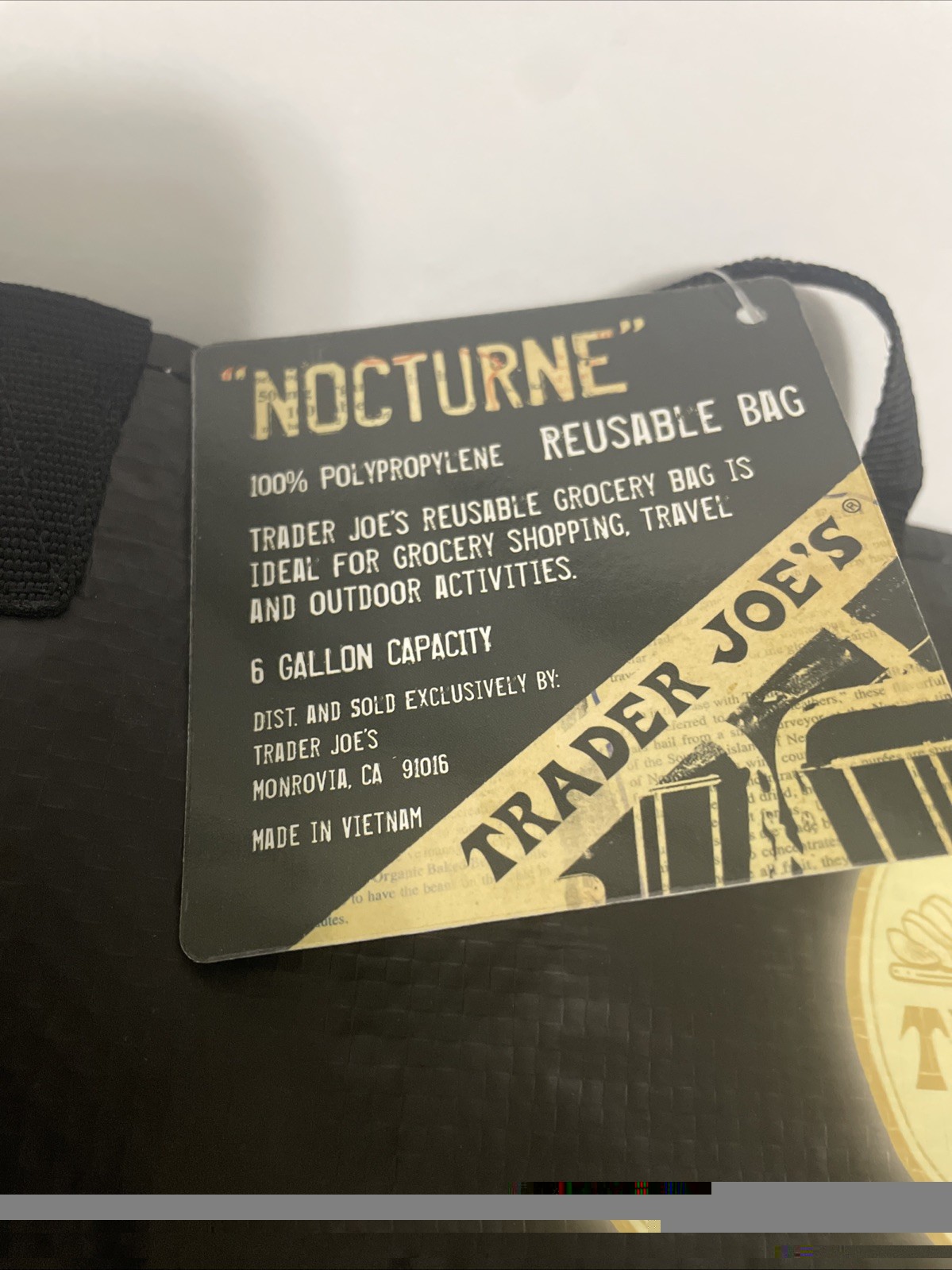 Trader Joe’s Nocturne Reusable Shopping Bag Black Night City Corn NY – New Tags