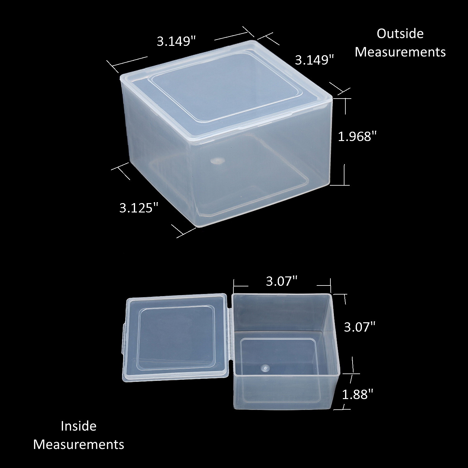 4PCS Square Plastic Storage Container Box DIY Coins Screws Jewelry Charms Travel
