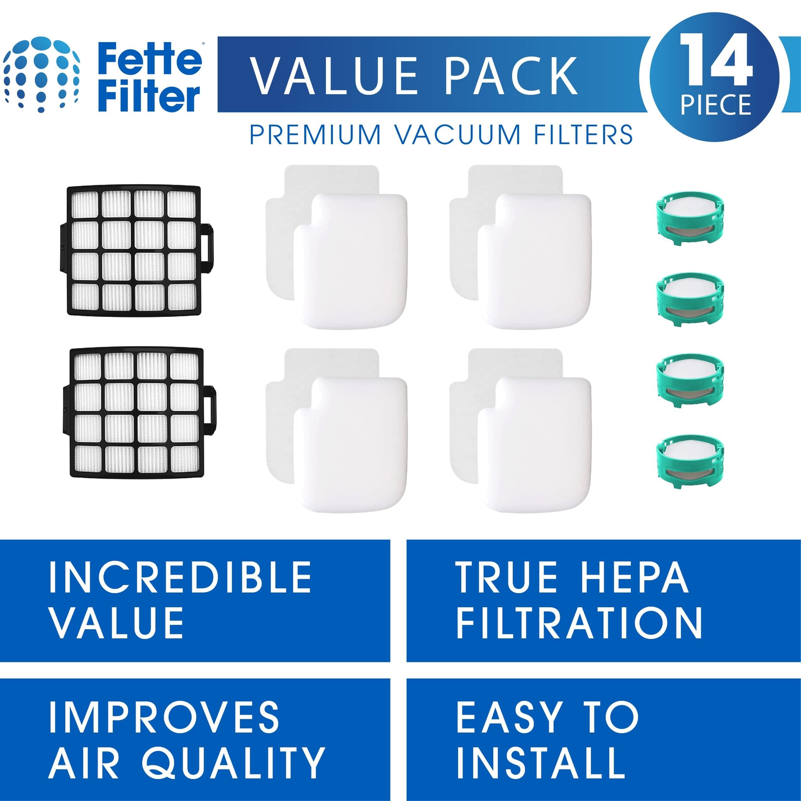 AZ3000 Vacuum Filter Kit and Odor Kit Compatible with Shark Stratos Upright Vac.