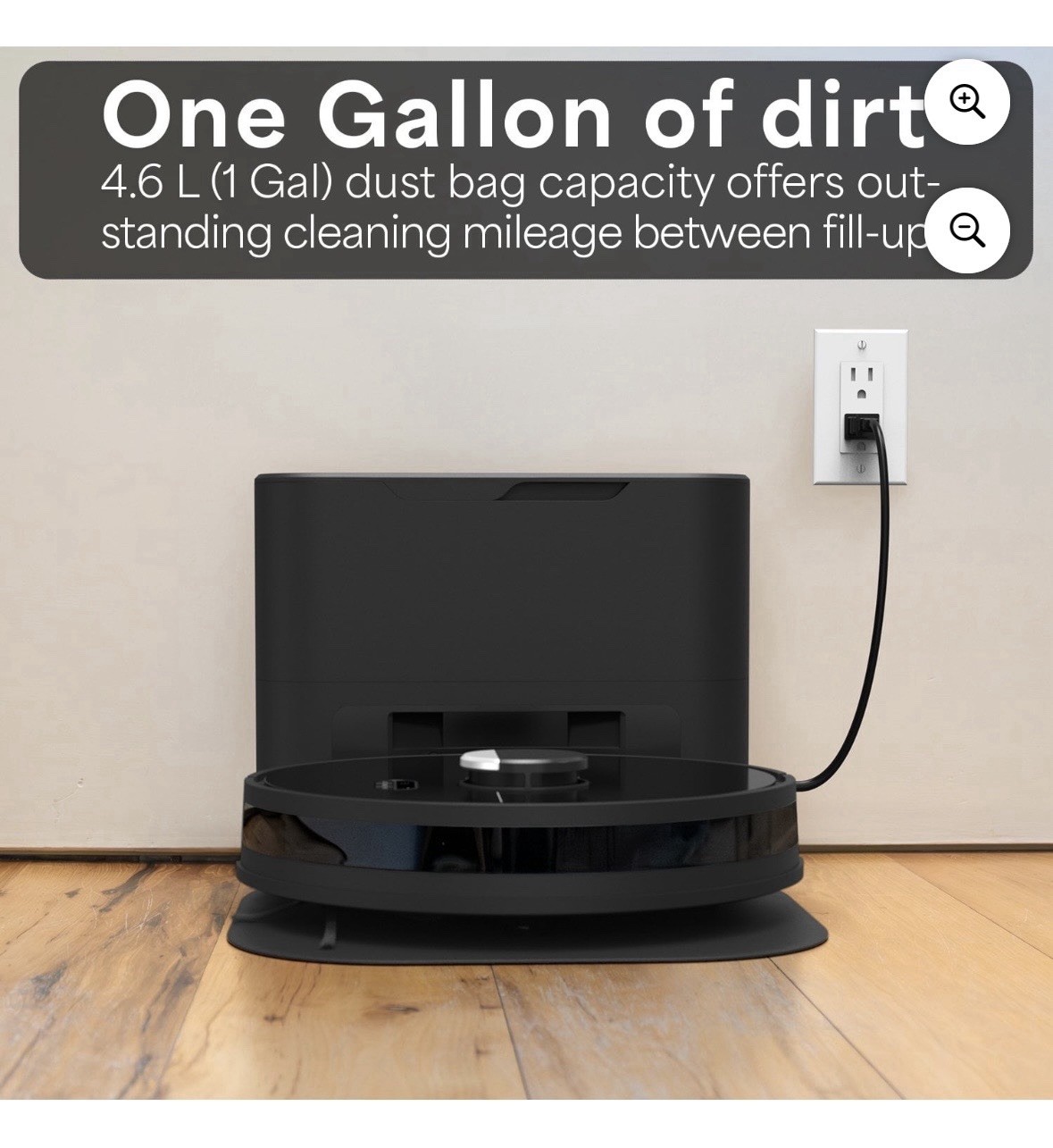 bObsweep Dustin Self-Emptying Robot Vacuum & Mop with 100-Day Dock