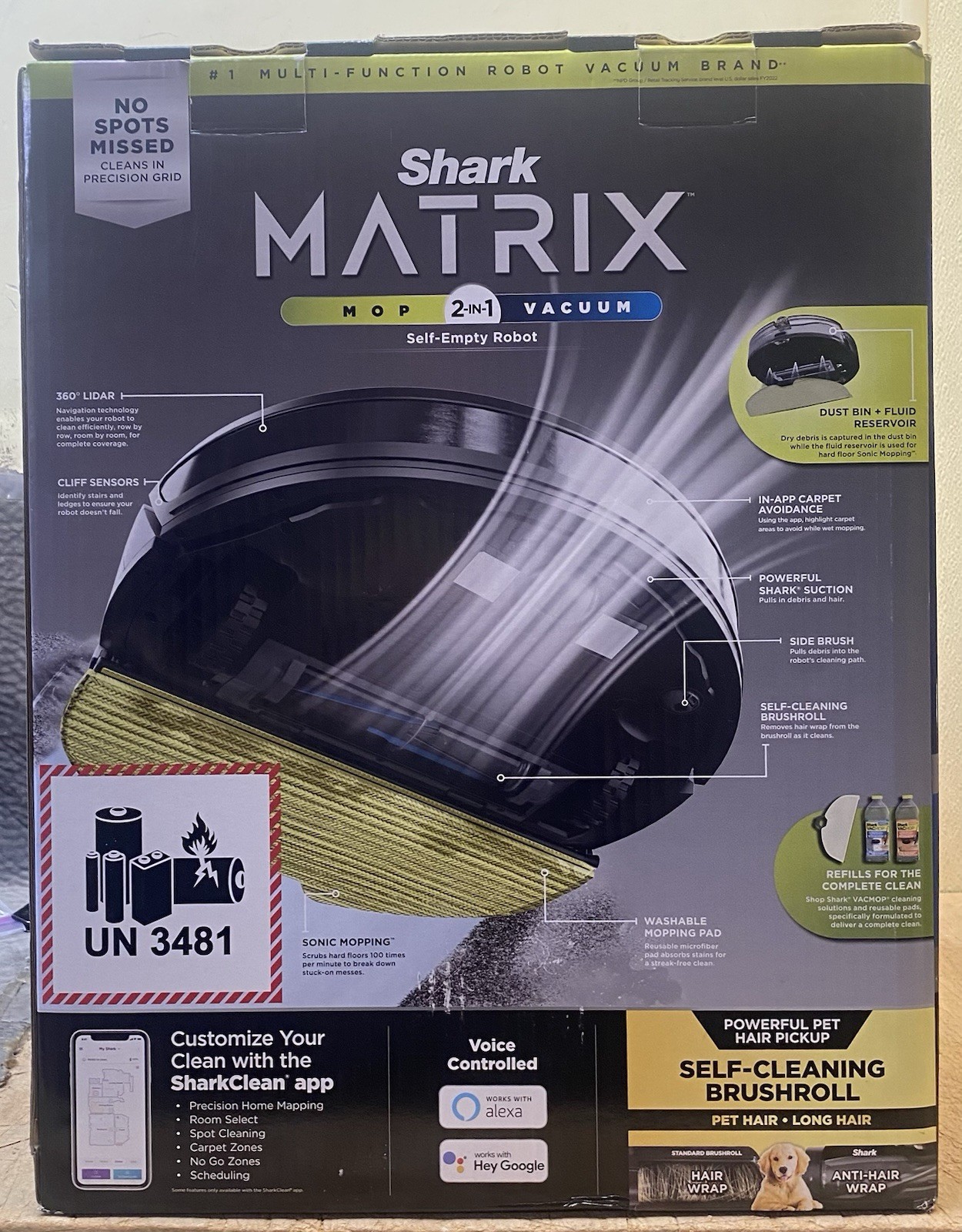 Shark MATRIX 2-in-1 Self-Empty Robot Mop & Vacuum UR2450WS Black