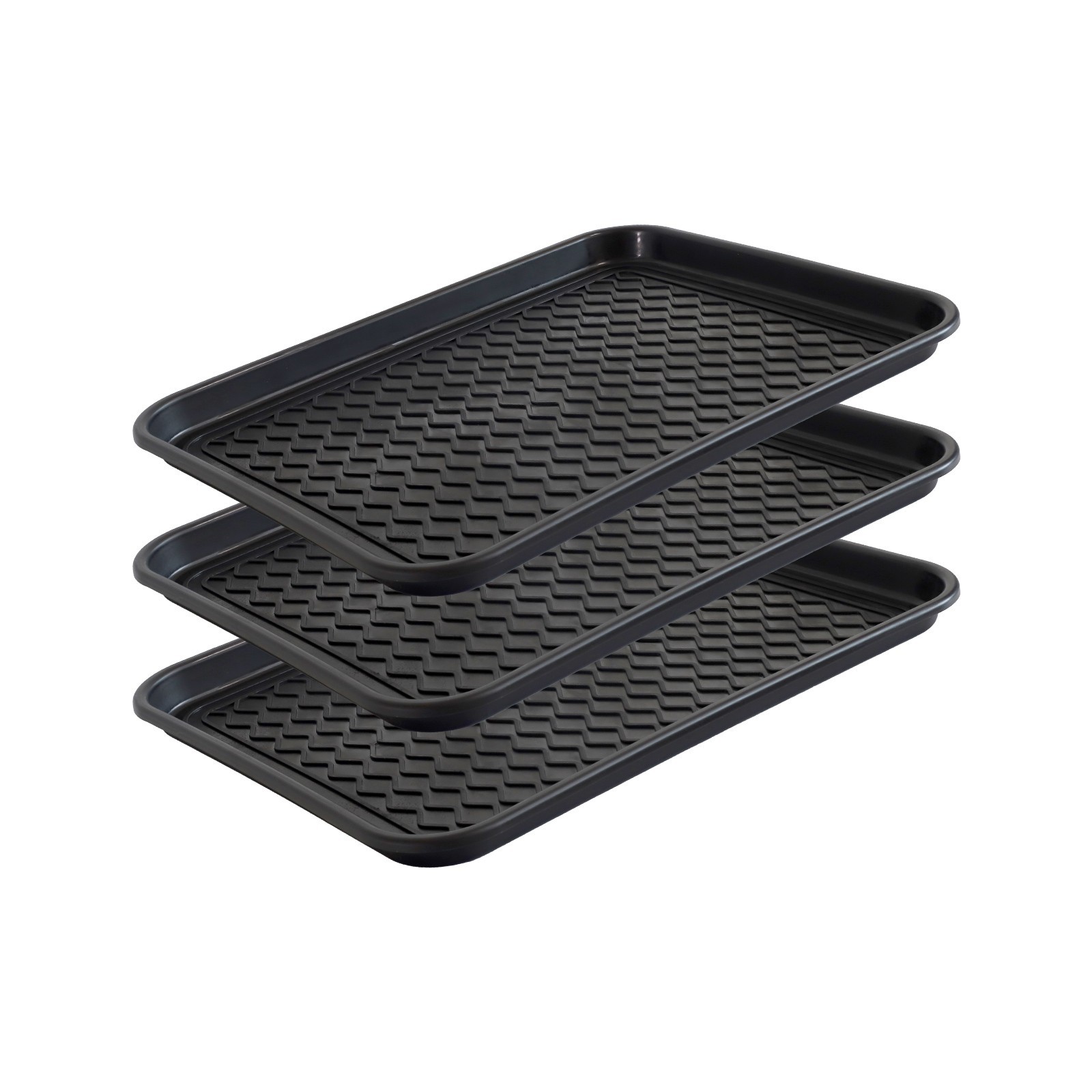 3 Pack 20″x15″ Boot Tray Entryway Shoe Trays for Indoor Outdoor Use