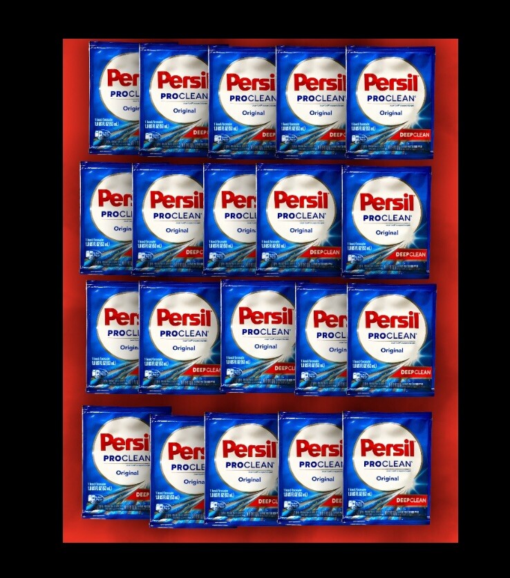 20 Pack – LOT of single wash Pouches PERSIL proCLEAN liquid laundry detergent
