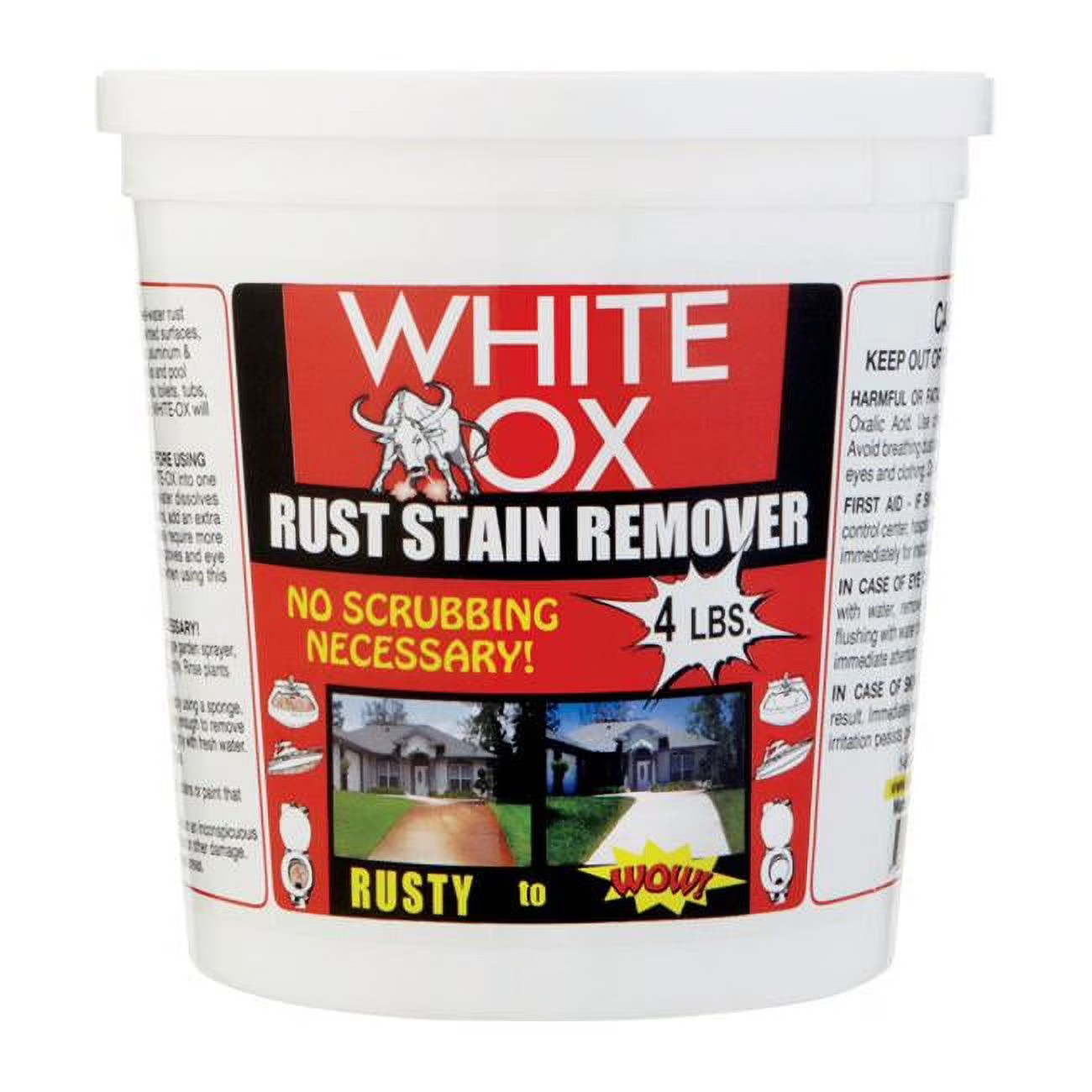 White-Ox Crystals 4 lb Rust Stain Remover & Preventer 64 OZ. WOC4