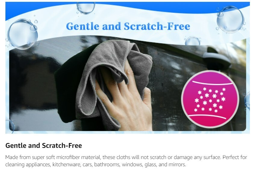Microfiber Cleaning Cloth Micro fiber Towels Lint-Free Highly Absorbent Rags 8pc