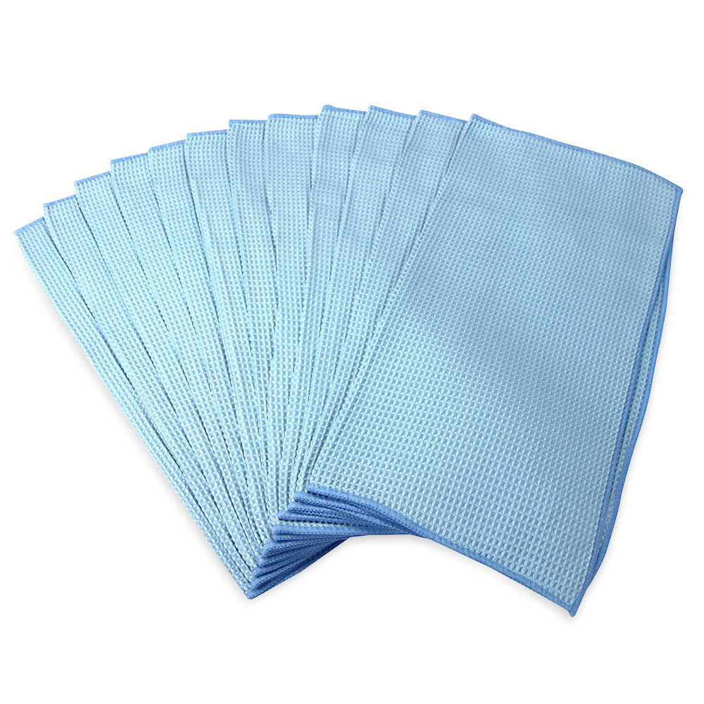 Bulk Case of 180 Microfiber Waffle Textured Cleaning Cloths,16×16, Lint Free