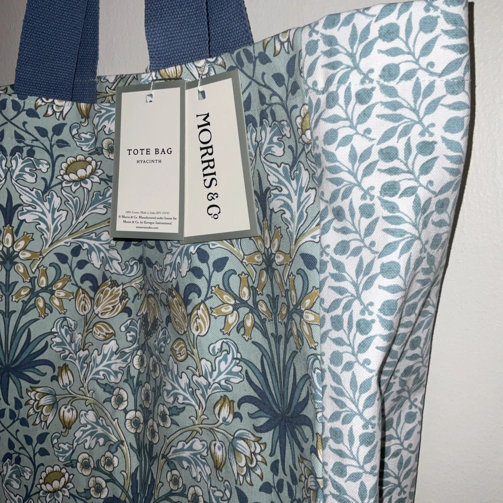 BRAND NEW! MORRIS & CO- 100% Cotton Canvas “HYACINTH” Floral Tote Bag – SO COOL!