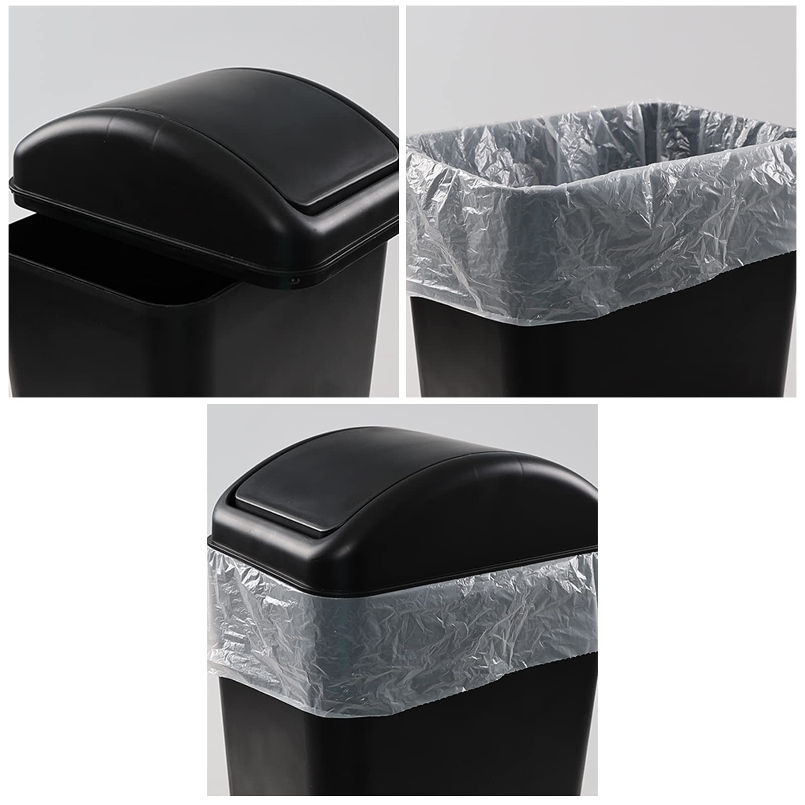Ramddy 3.5 Gallon 14L Plastic Slim Commercial Trash Can Garbage Bin