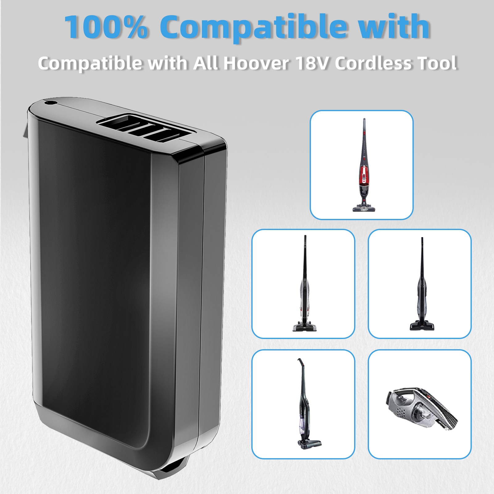 4.0Ah 18V Battery for Hoover LINX Lithium BH50000 BH50010 Cordless Stick Vacuum