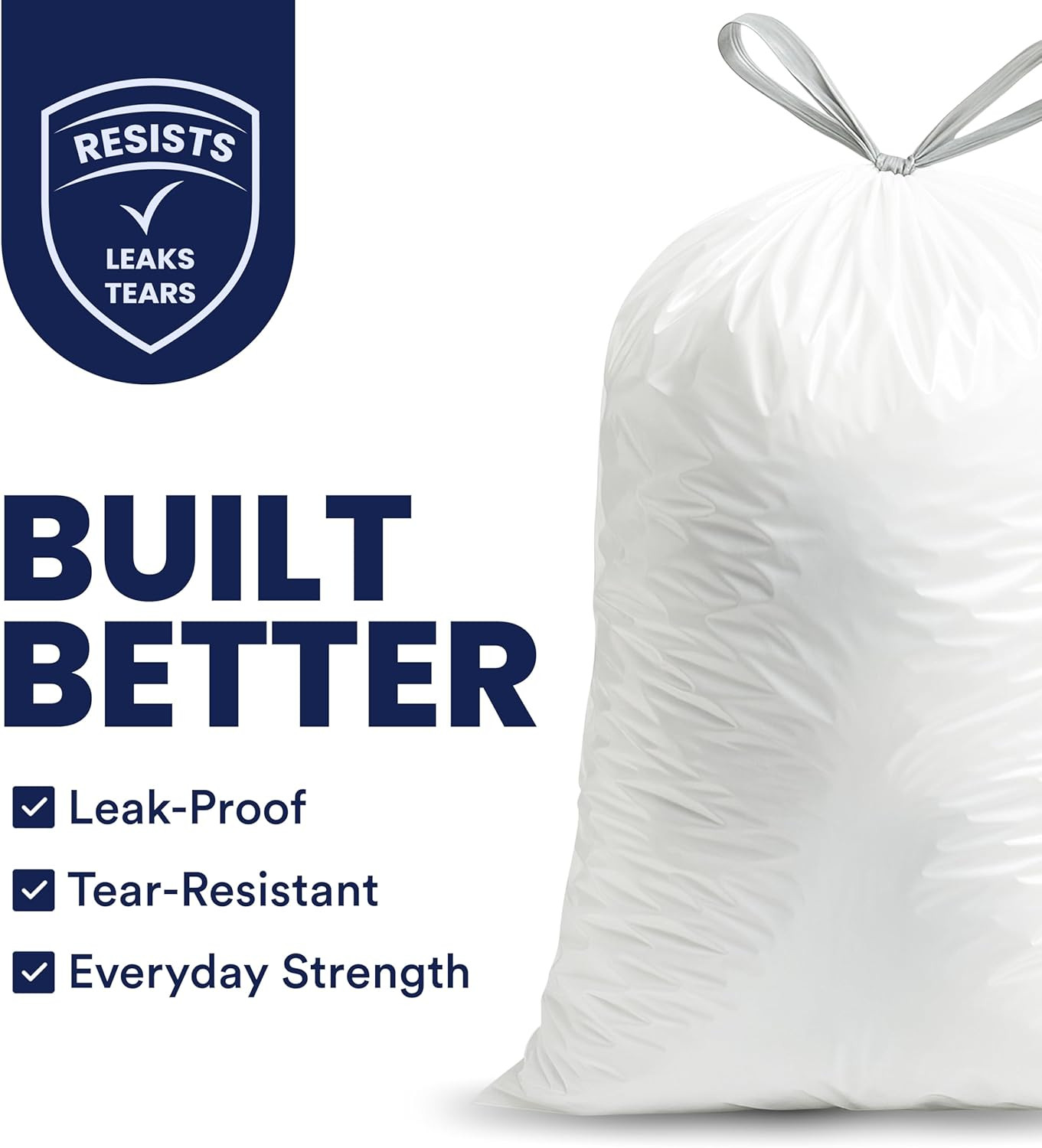 4 – 6 Gallon White Drawstring Bags, 100% Prime Material, 17X20, 0.7 Mil, 200/…